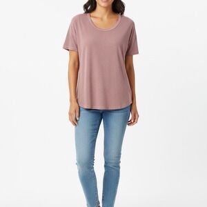 Le Bon Shoppe Her Tee - Dried Rose Soft Cotton Oversized T Shirt Size S